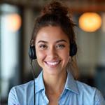 Diverse customer support professional, smiling