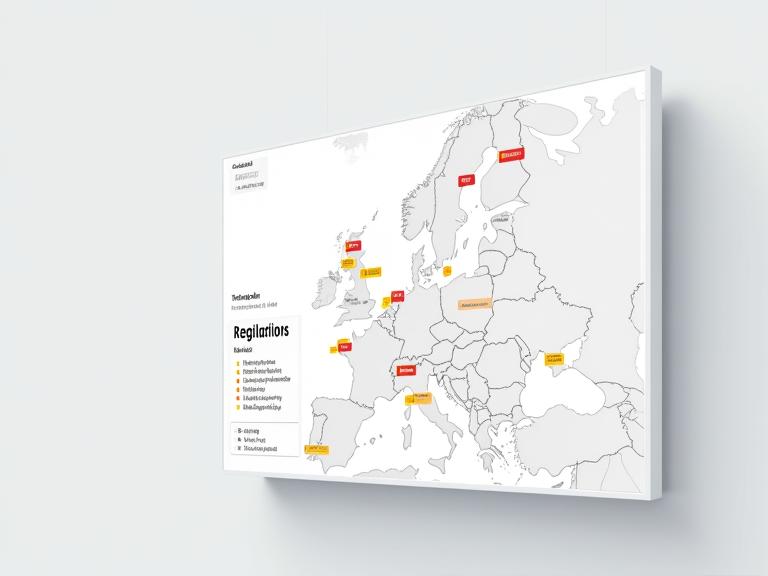 Digital calendar interface showing upcoming European toll regulation changes and compliance deadlines highlighted in red and yellow.