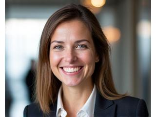 Professional photo of Anna, a Swiss E-Vignette Services account manager, smiling confidently