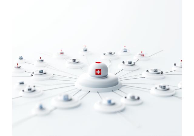 Seamless integration diagram showing data flow between Swiss E-Vignette Services platform and various fleet management and accounting systems