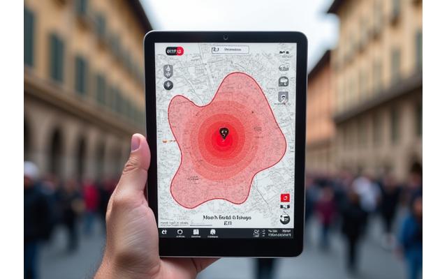 Detailed interactive map showcasing ZTL zones in a major Italian city like Florence, with colored overlays for restricted areas.